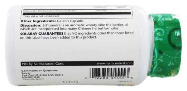 Comprar Schizandra 580 mg. - Cápsulas 100 Solaray - Imagem 4