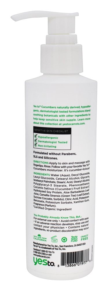 Comprar Pepinos Calmante Gentil Leite Limpador Facial para Pele Sensível - 6 fl. oz. Yes To - Imagem 2