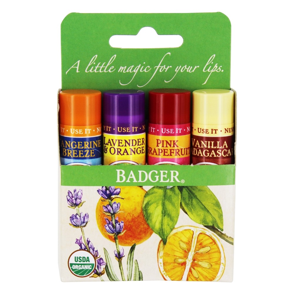 Comprar Pacote de Variedade de Bálsamo para os Lábios Clássicos - Pacote 4 Badger