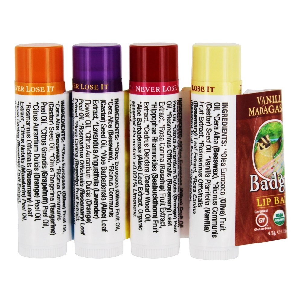Comprar Pacote de Variedade de Bálsamo para os Lábios Clássicos - Pacote 4 Badger - Imagem 3