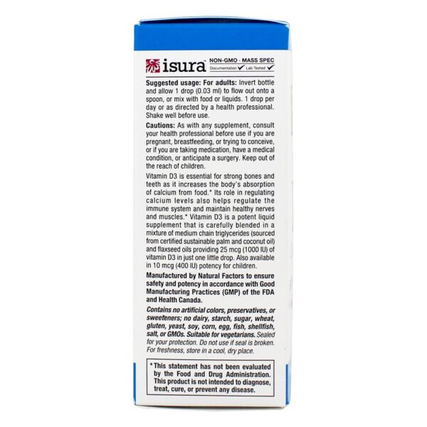 Comprar Gotas de Vitamina D3 no Óleo de MCT 1000 IU - 0.5 fl. oz. Natural Factors - Imagem 4