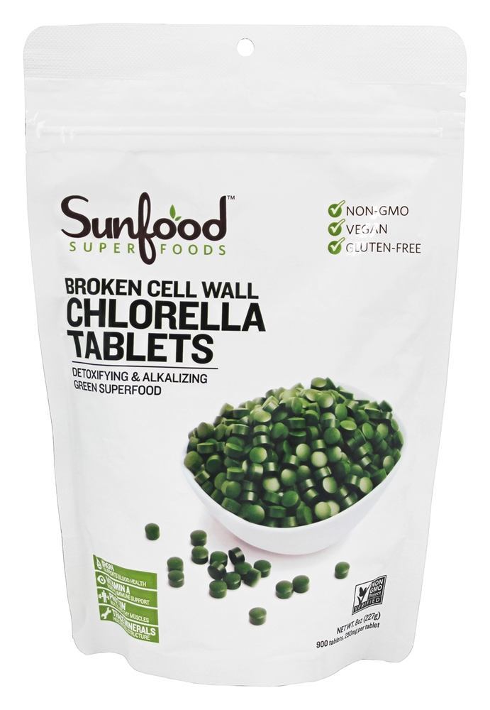 Comprar Chlorella de Parede Celular Quebrada 900 Comprimidos 250 mg. - 8 oz. Sunfood Superfoods