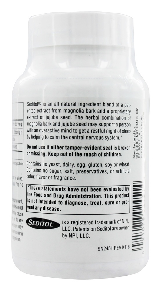 Comprar Seditol - Cápsulas 60 Source Naturals - Imagem 4