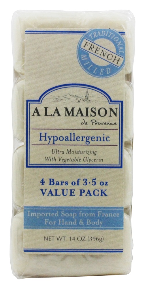 Comprar Pacote de Valor de Sabonete Tradicional de Moinhos Franceses Hipoalergênicos sem perfume - 4 x 3.5 oz. Barras A La Maison - Imagem 2