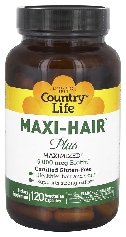 Comprar Maxi-Hair Com 5,000 mcg de Biotina Maximizada - Cápsulas vegetarianas 120 Country Life