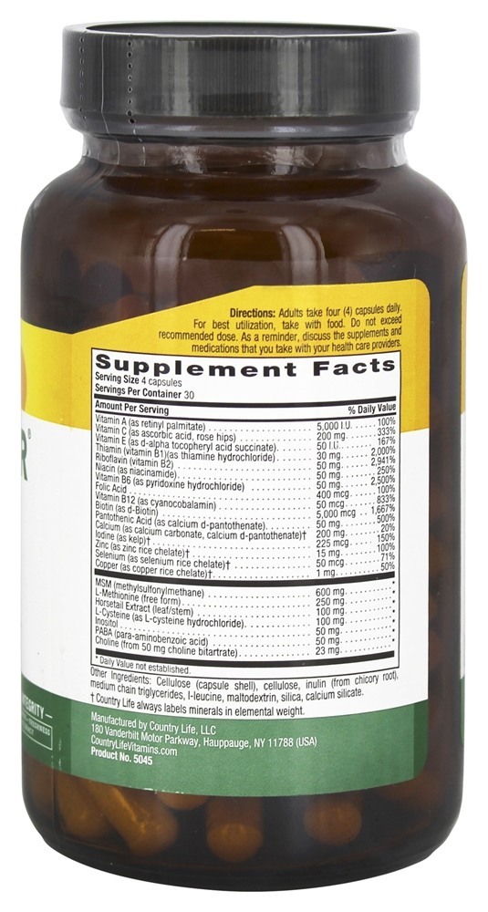 Comprar Maxi-Hair Com 5,000 mcg de Biotina Maximizada - Cápsulas vegetarianas 120 Country Life - Imagem 2
