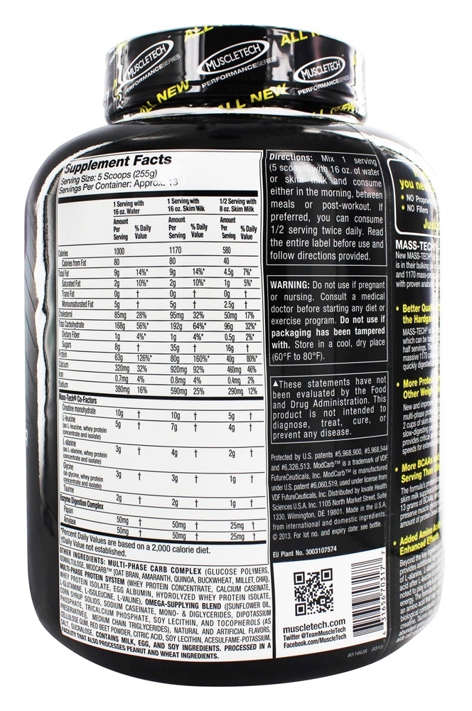 Comprar Massa Tecnologia Atuação Série Avançado Músculo Massa Gainer Morango - 7 lbs. Muscletech Products - Imagem 2
