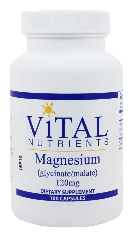 Comprar Glicinato de Magnésio / Malato 120 mg. - Cápsulas 100 Vital Nutrients
