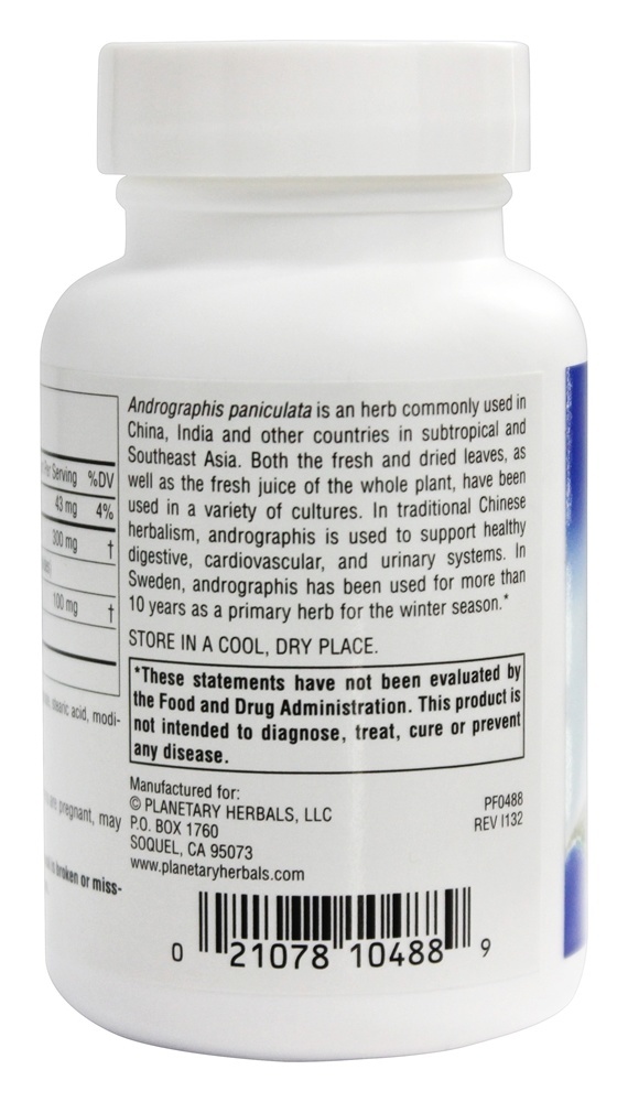 Comprar Andrographis Completo Spectrum 400 mg. - 120 Tablets Planetary Herbals - Imagem 3