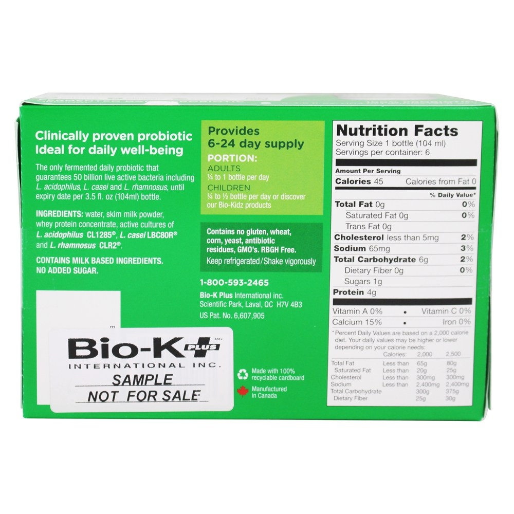 Comprar Sabor original fermentado com laticínio probiótico 50 Bilhões de UFC - 6 Frasco (s) Bio-K Plus - Imagem 2