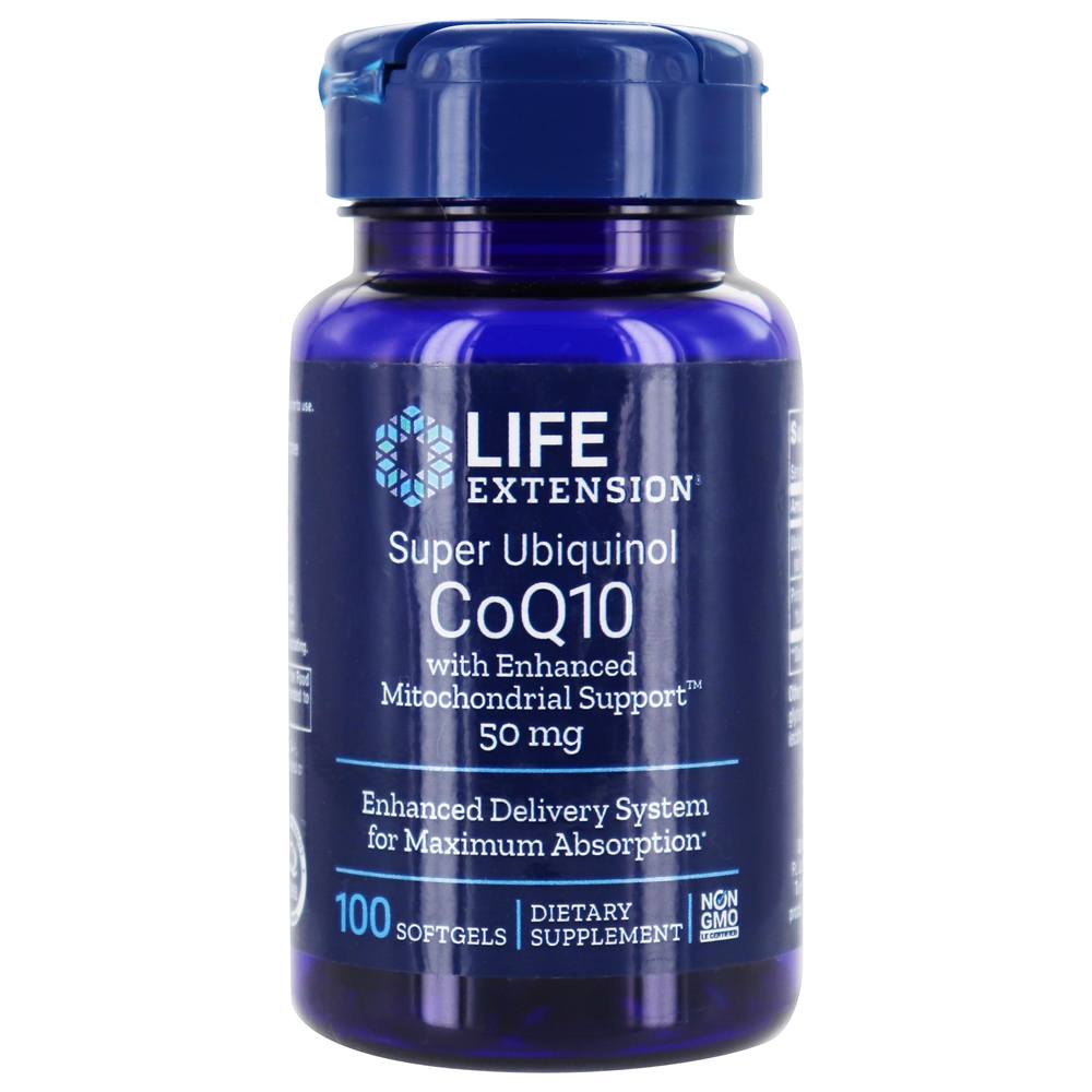 Comprar Super Ubiquinol CoQ10 com Suporte Mitocondrial Aprimorado 50 mg. - 100 Softgels Life Extension