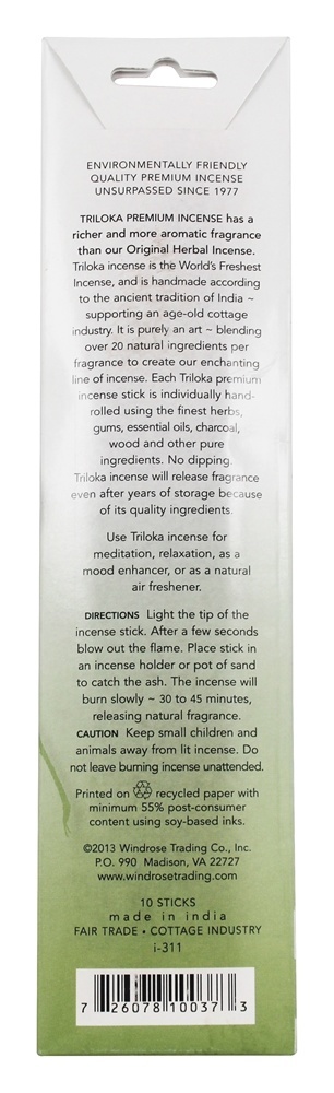 Comprar Premium Incenso Patchouli - 10 Stick (s) Triloka - Imagem 2
