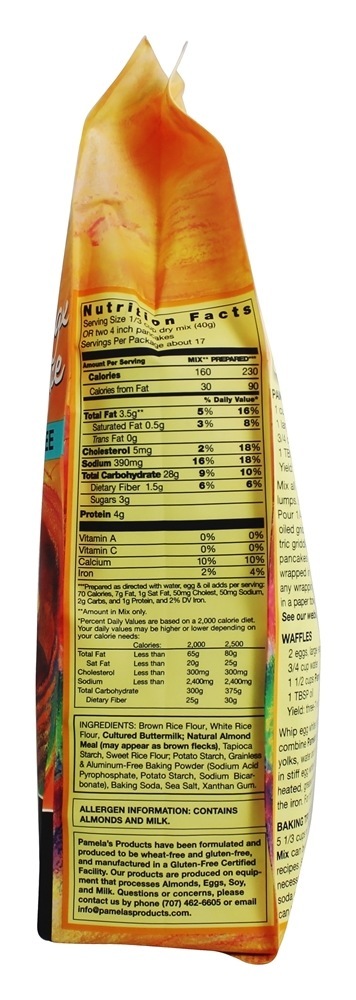 Comprar Todo o cozimento natural e mistura de panqueca sem glúten - 24 oz. Pamela's Products - Imagem 2