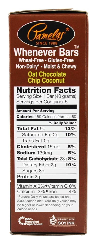 Comprar Sempre barras de chocolate de aveia - 5 x 1.41 oz. Barras Pamela's Products - Imagem 2