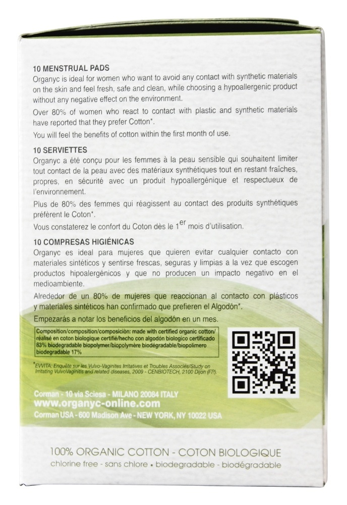 Comprar Almofadas Menstrual de Algodão Orgânico com Noite de Fluxo Noturno Pesado de Asas - 10 Almofadas Organyc - Imagem 2