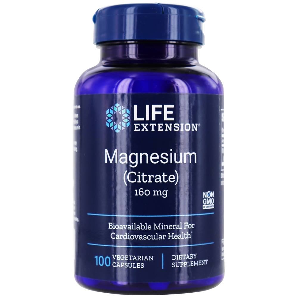 Comprar Citrato de Magnésio 160 mg. - Cápsulas vegetarianas 100 Life Extension