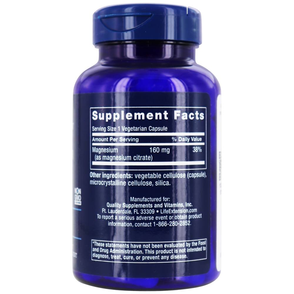 Comprar Citrato de Magnésio 160 mg. - Cápsulas vegetarianas 100 Life Extension - Imagem 2