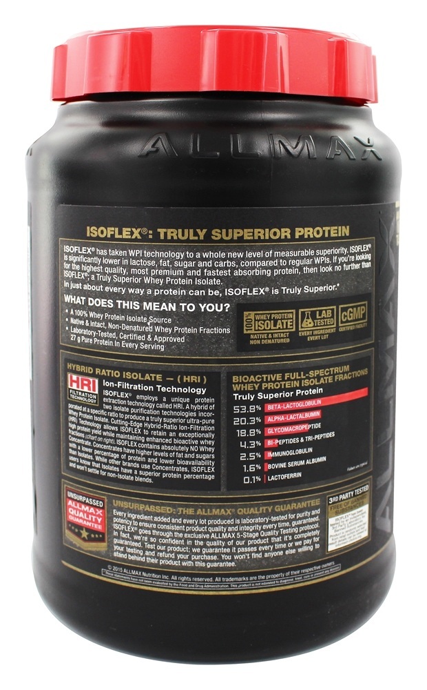 Comprar IsoFlex Pure Proteína Whey Isolada Morango - 2 lbs. AllMax Nutrition - Imagem 3