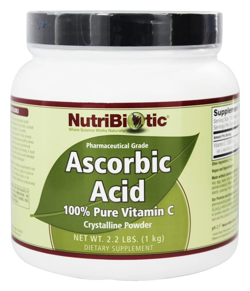 Comprar Ácido Ascórbico em Pó Cristalino 100 % Pure Vitamina C 2500 mg. - 2.2 lbs. Nutribiotic