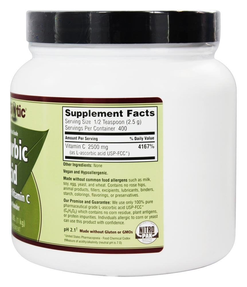 Comprar Ácido Ascórbico em Pó Cristalino 100 % Pure Vitamina C 2500 mg. - 2.2 lbs. Nutribiotic - Imagem 2