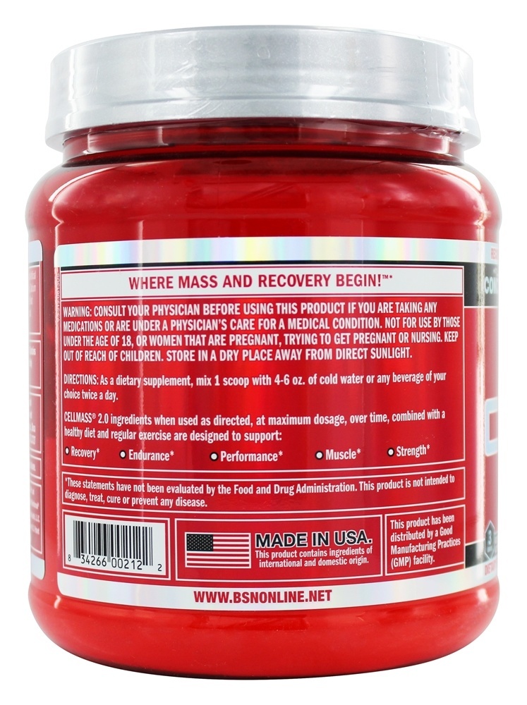 Comprar Cellmass 2.0 Força Avançada Melancia - 50 Porções - 1.06 lbs. BSN - Imagem 3