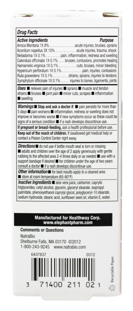 Comprar O Arnica Esfregar Homeopáticos Dor Alívio Creme - 2 oz. NatraBio - Imagem 2