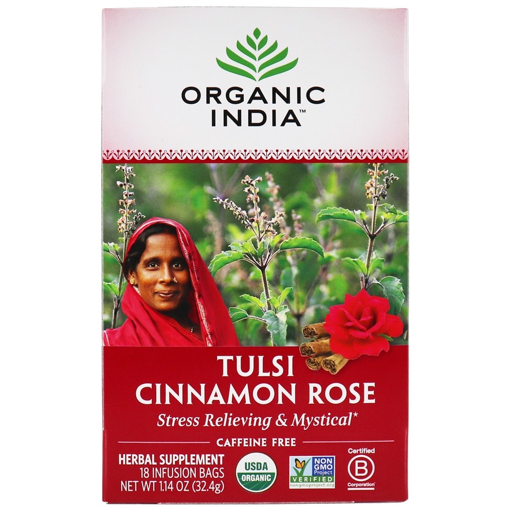Comprar Tulsi Tea Canela Rose - 18 Saquinhos de Chá Organic India