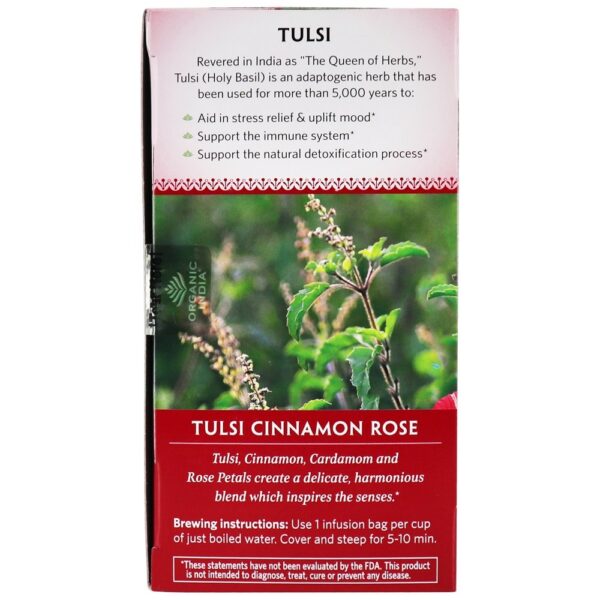 Comprar Tulsi Tea Canela Rose - 18 Saquinhos de Chá Organic India - Imagem 4