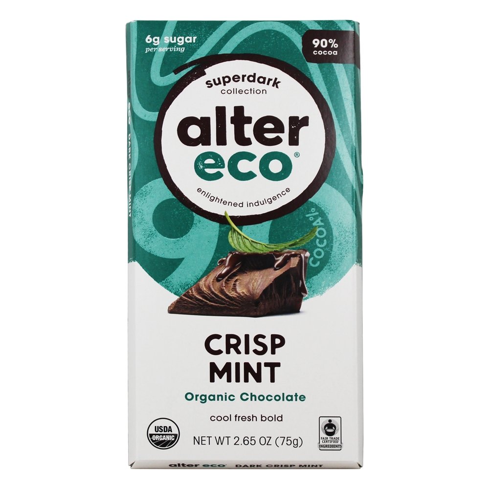 Comprar Chocolate Orgânico 90 % Cacau Superdark Crisp Mint - 2.65 oz. Alter Eco