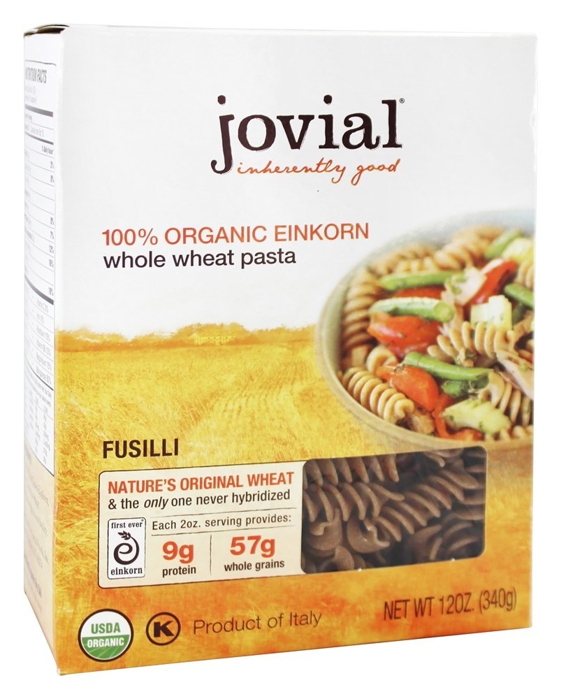 Comprar 100 % Orgânico Einkorn Trigo Integral Fusilli Pasta - 12 oz. Jovial Foods