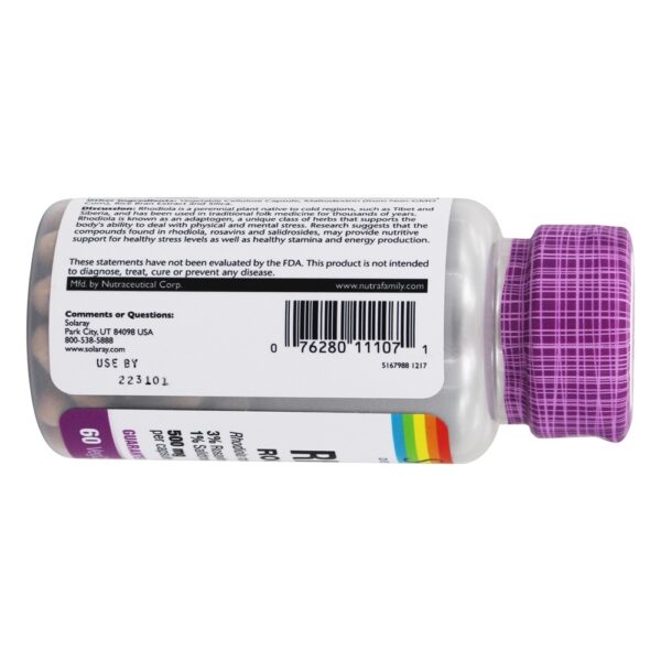 Comprar Extrato de Super Rhodiola 500 mg. - Cápsulas vegetarianas 60 Solaray - Imagem 4