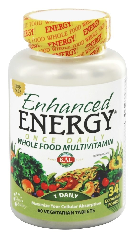 Comprar Aprimorada Energia Uma vez Diário Inteiro Comida Multivitamina Ferro Livre - 60 Comprimidos vegetarianos Kal
