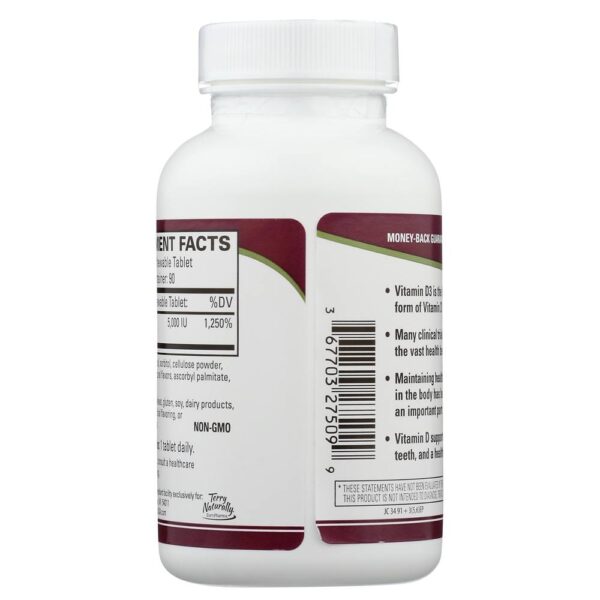Comprar Terry Naturalmente Vitamina D3 Mastigável 5000 IU - 90 comprimidos mastigáveis EuroPharma - Imagem 4