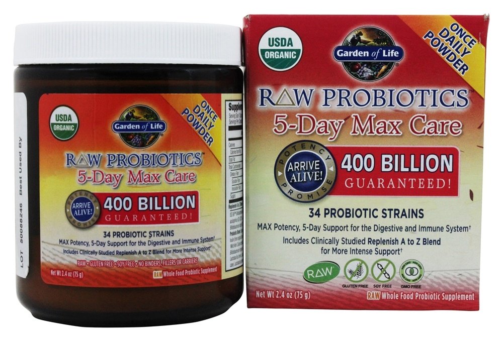 Comprar Raw Probiotics Cuidado Máximo em 5 Dias com 34 Cepas Probióticas 400 Bilhões de UFC - 2.4 oz. Garden of Life