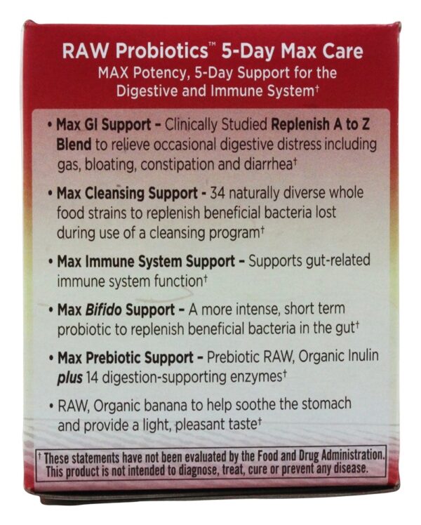 Comprar Raw Probiotics Cuidado Máximo em 5 Dias com 34 Cepas Probióticas 400 Bilhões de UFC - 2.4 oz. Garden of Life - Imagem 4