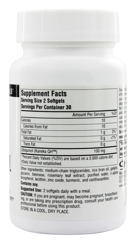 Comprar Ubiquinol CoQH forma ativa de CoQ10 para cérebro do coração e imunidade 50 mg. - 60 Softgels Source Naturals - Imagem 2