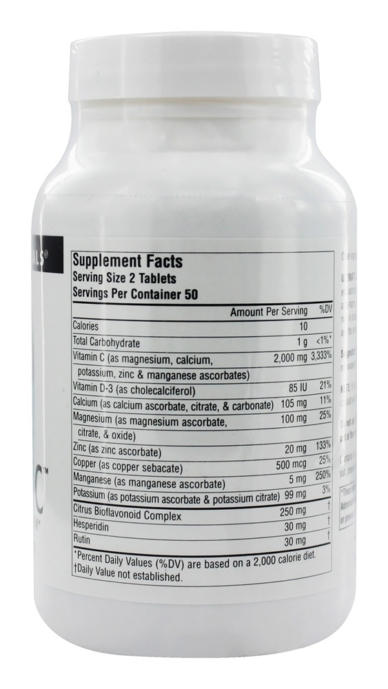 Comprar Ascorbato final C 1000 mg. - 100 Tablets Source Naturals - Imagem 2