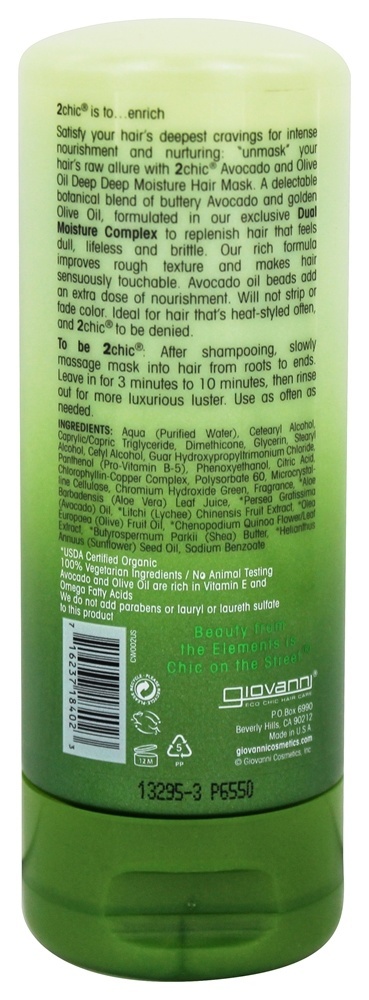 Comprar 2chic Abacate & Oliva óleo Extremista-úmido Profundidade Profundidade Umidade Cabelo Máscara - 5 fl. oz. Giovanni - Imagem 2