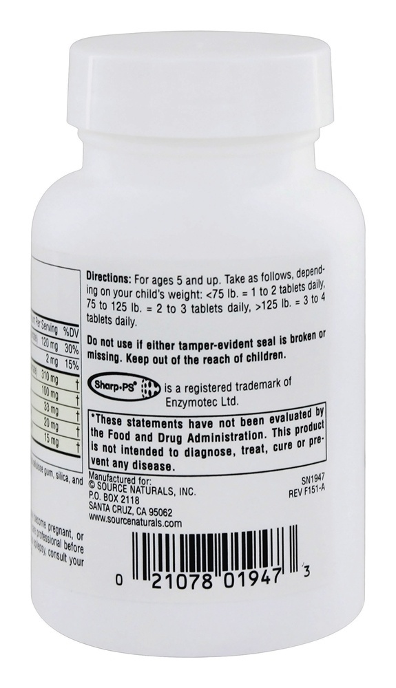 Comprar Criança atenta - 120 Tablets Source Naturals - Imagem 3