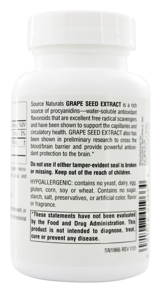 Comprar Extrato de Semente de Uva Proanthodyn 100 mg. - Cápsulas 120 Source Naturals - Imagem 3