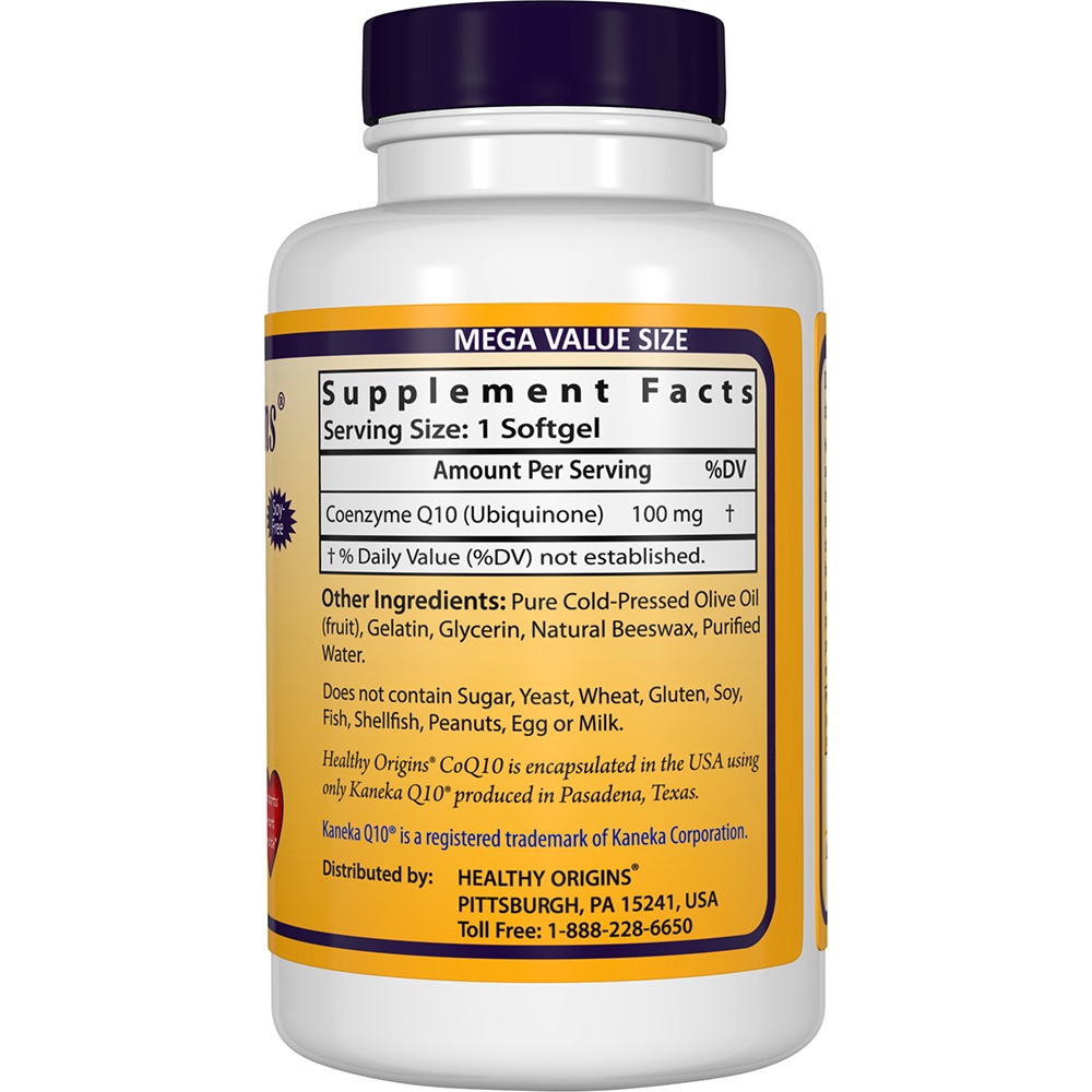 Comprar CoQ10 com Kaneka Q10 100 mg. - 300 Softgels Healthy Origins - Imagem 2