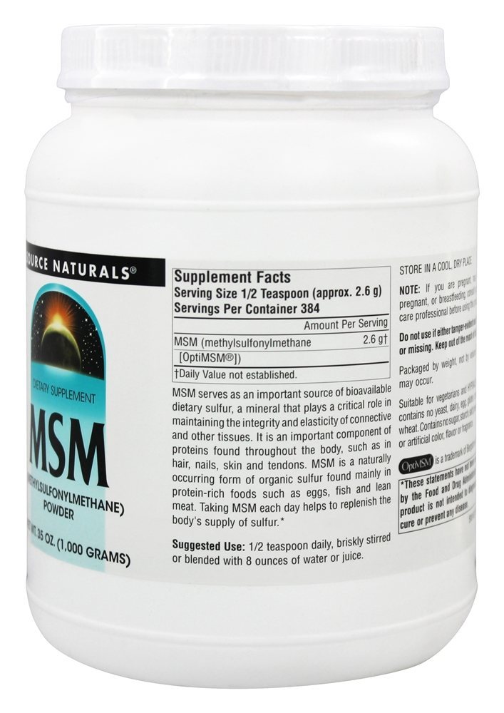 Comprar MSM Metilsulfonilmetano Pó - 35 oz. Source Naturals - Imagem 2
