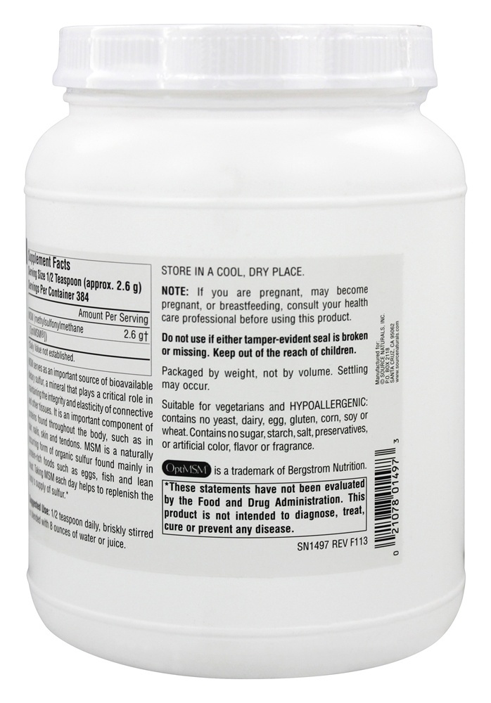 Comprar MSM Metilsulfonilmetano Pó - 35 oz. Source Naturals - Imagem 3
