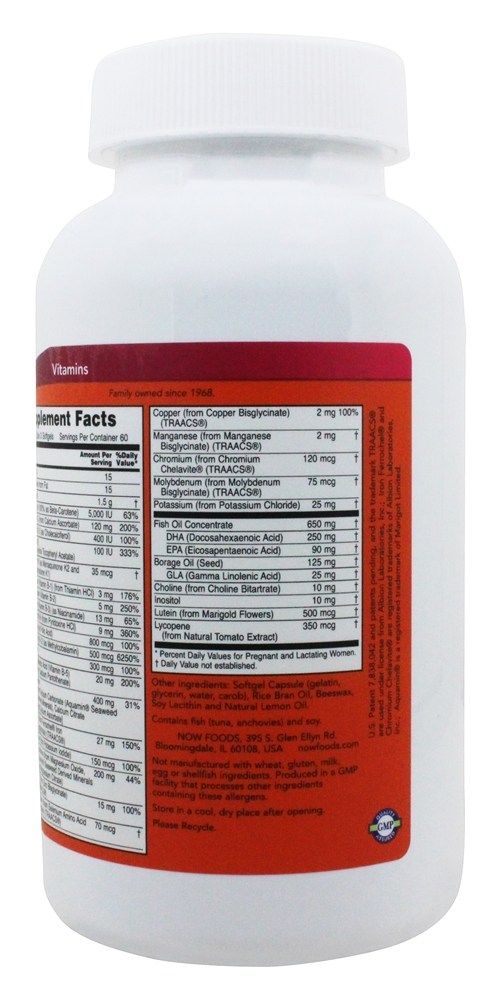 Comprar Géis Pré-natais + DHA Múltiplas Vitaminas e Minerais - 180 Softgels NOW Foods - Imagem 3
