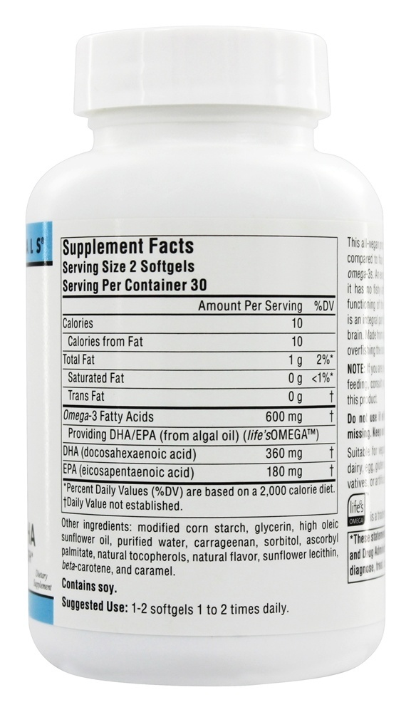 Comprar Vegan Omega -3-não-Fish EPA-DHA 300 mg. - 60 Softgel (s) vegano (s) Source Naturals - Imagem 2