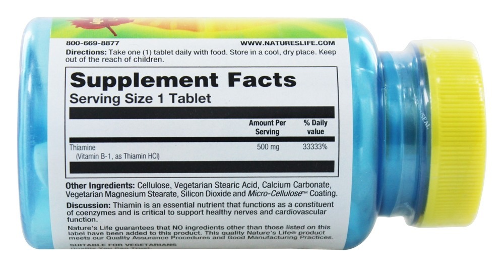 Comprar Vitamina B1 500 mg. - 50 Tablets Nature's Life - Imagem 2
