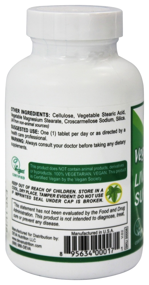 Comprar Apoio ao fígado Vegan 675 mg. - 90 Tablets Deva Nutrition - Imagem 3