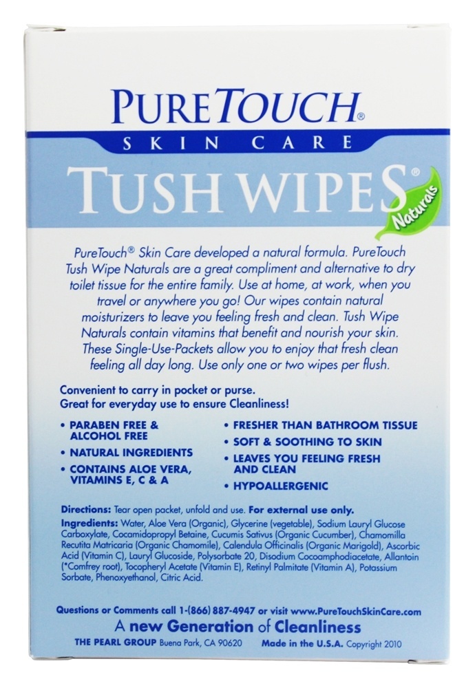 Comprar Individual Flushable úmido Ora Toalhetes Naturals - 24 Pacotes (s) Pure Touch Skin Care - Imagem 2