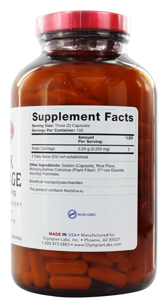 Comprar Cartilagem de Tubarão 2250 mg. - Cápsulas 300 Olympian Labs - Imagem 2