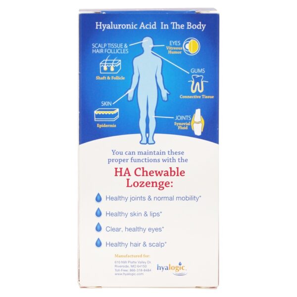 Comprar Ácido Hialurônico para Articulações, Pele e Olhos - 60 Pastilhas mastigáveis Hyalogic - Imagem 5